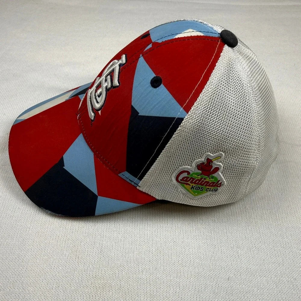 St. Louis Cardinals Kids Club Trucker Hat OSFM Red Blue Geo Mesh Snapback